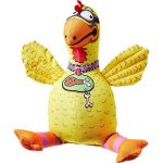 Fat Cat Barnyard Bullies Sesli Dayanıklı Kanvas Kumaş Tavuk Köpek Oyuncağı 660164