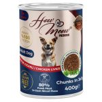 12 Adet How Meow Parça Yetişkin Köpek Konservesi Tavuk Ciğerli 400 g
