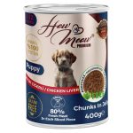 12 Adet How Meow Parça Yavru Köpek Konservesi Tavuk Ciğerli 400 g