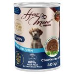 12 Adet How Meow Parça Yavru Köpek Konservesi Balıklı 400 g