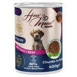 12 Adet How Meow Parça Yavru Köpek Konservesi Biftekli 400 g