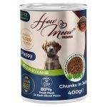 12 Adet How Meow Parça Yavru Köpek Konservesi Kuzulu 400 g