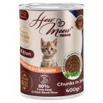 12 Adet How Meow Parça Yavru Kedi Konservesi Somonlu 400 g