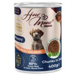 12 Adet How Meow Parça Somonlu Yavru Köpek Konservesi Somonlu 400 g