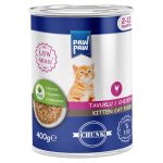 12 Adet Paw Paw Parça Tavuklu Yavru Kedi Konservesi 400 g