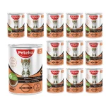 12 Adet Peteko Parça Somonlu Yetişkin Kedi Konservesi 400 g - Görsel 2