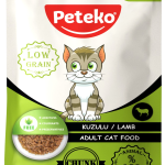 24 Adet Peteko Parça Kuzulu Yetişkin Kedi Maması Pouch 85 gram